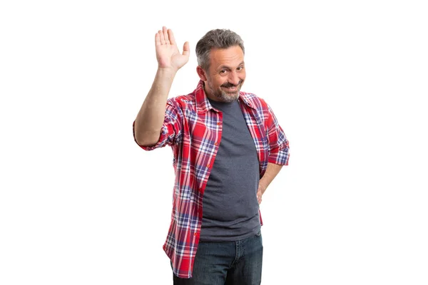 Persona haciendo un gesto de saludo — Foto de Stock