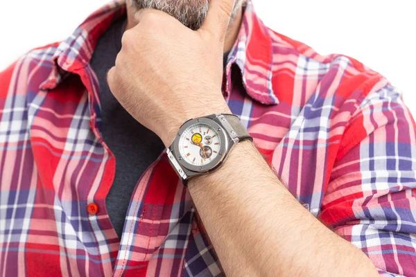 Orologio dell'uomo primo piano — Foto Stock