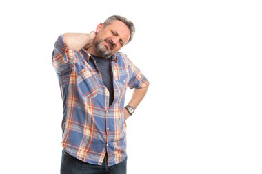 Boynun ağrılı arka dokunmadan Adam