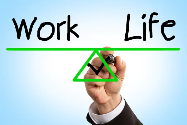 Aproximação do conceito de trabalho e de equilíbrio de vida — Fotografia de Stock