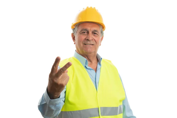 Constructor haciendo gesto de parada — Foto de Stock