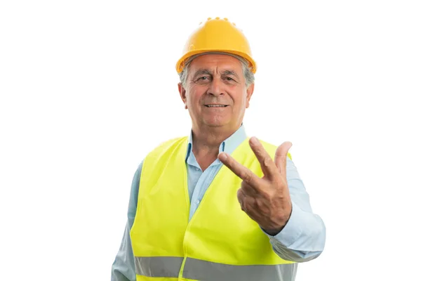 Construtor mostrando número dois — Fotografia de Stock