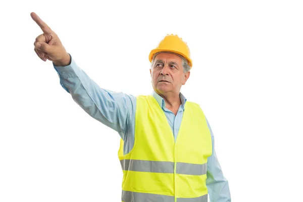 Builder man pointing at camera — Stock Photo, Image