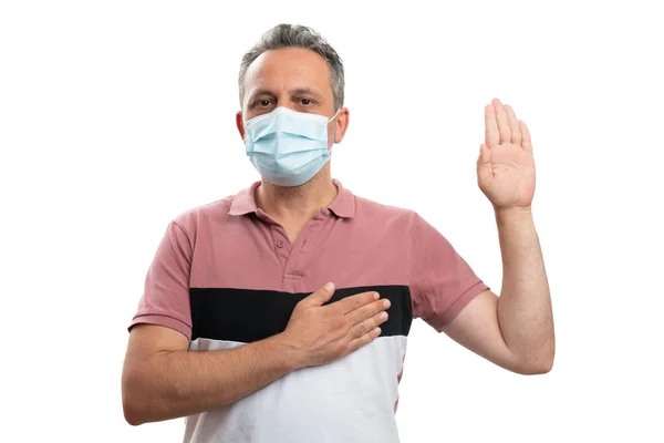 인간이 의료용 마스크를 인플루엔자 대유행을 맹세의 독감이 세계적으로 퍼지는 — 스톡 사진