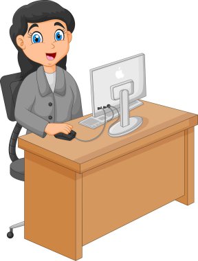 Bilgisayarla çalışma bir iş kadını gösteren resim