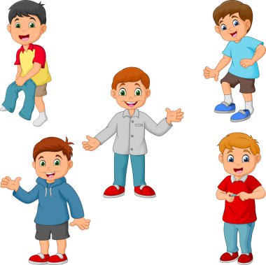 Farklı etkinlikler ile mutlu küçük çocuklar