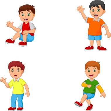 Mutlu küçük çocuklar koleksiyonu kümesi