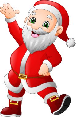 Çizgi film Noel baba mutlu sallayarak