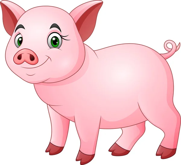 Vektor Illustration Von Niedlichen Schwein Cartoon — Stockvektor