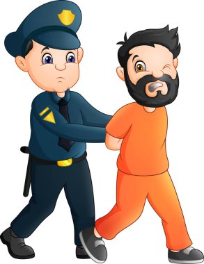 Çizgi film polis memuru ile bir mahkum