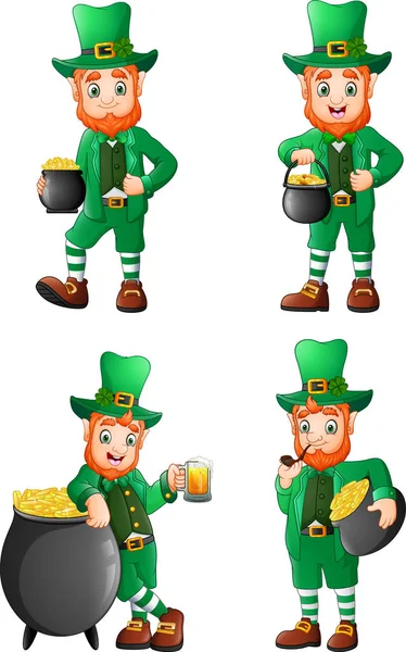 Karikatür leprechaun koleksiyonları seti