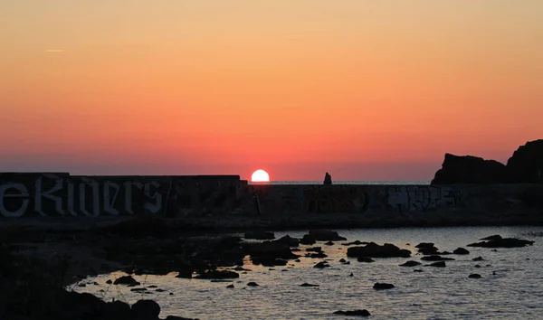Romantyczny Wschód Słońca Nad Morzem Czarnym Bułgarii — Zdjęcie stockowe