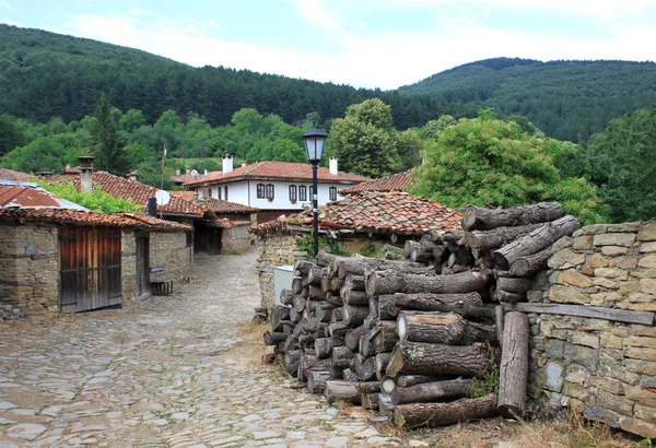 Widok Ogólny Żerawna Domy Autentyczne Stare Wioski Bułgaria Znana Jego — Zdjęcie stockowe