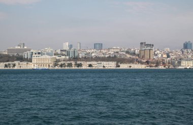 İstanbul'un pitoresk kasabasının Genel görünümü Boğaziçi'nden alındı 