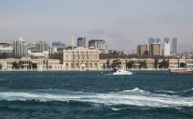 İstanbul'un pitoresk kasabasının Genel görünümü Boğaziçi'nden alındı 