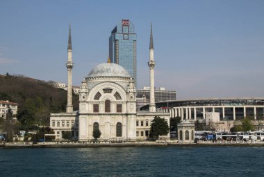 İstanbul'un pitoresk kasabasının Genel görünümü Boğaziçi'nden alındı 