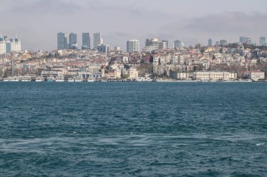 İstanbul'un pitoresk kasabasının Genel görünümü Boğaziçi'nden alındı 