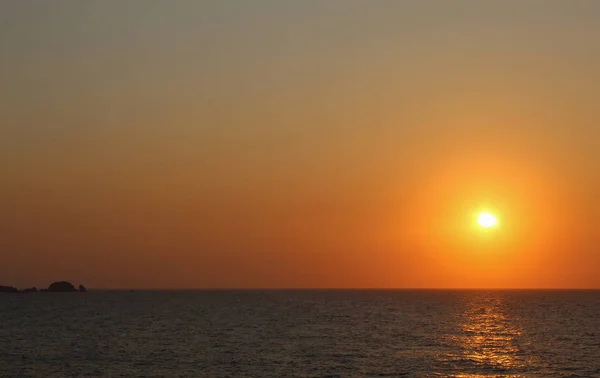 Pôr Sol Colorido Sobre Mar Egeu — Fotografia de Stock