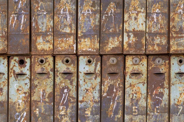 Postbox Yığın Paslı Metal Sayfalardan Gelen Tasarımcılarıyla Için Soyut Seamless — Stok fotoğraf