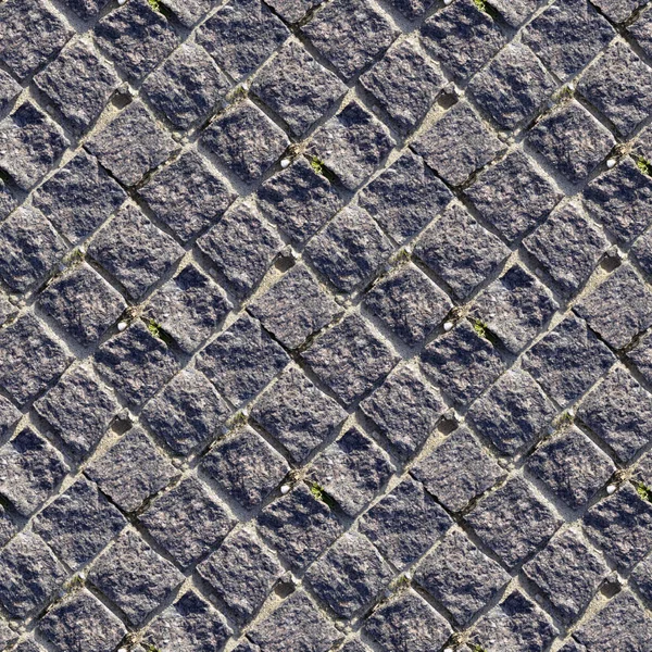 草が付いている石からタイルの舗装のシームレスな写真テクスチャ — ストック写真