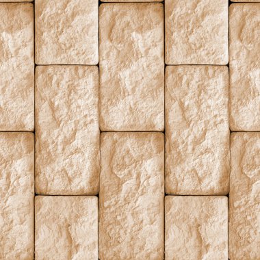 Kare içinde doğal taş bloklarla beton duvar parçası ile Seamless modeli