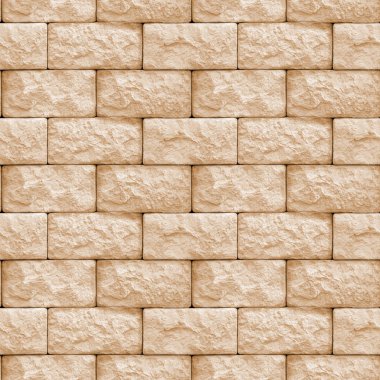Kare içinde doğal taş bloklarla beton duvar parçası ile Seamless modeli