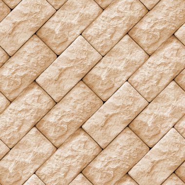 Kare içinde doğal taş bloklarla beton duvar parçası ile Seamless modeli