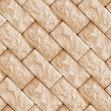 Kare içinde doğal taş bloklarla beton duvar parçası ile Seamless modeli