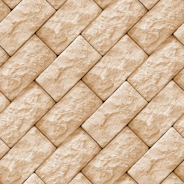 Kare içinde doğal taş bloklarla beton duvar parçası ile Seamless modeli