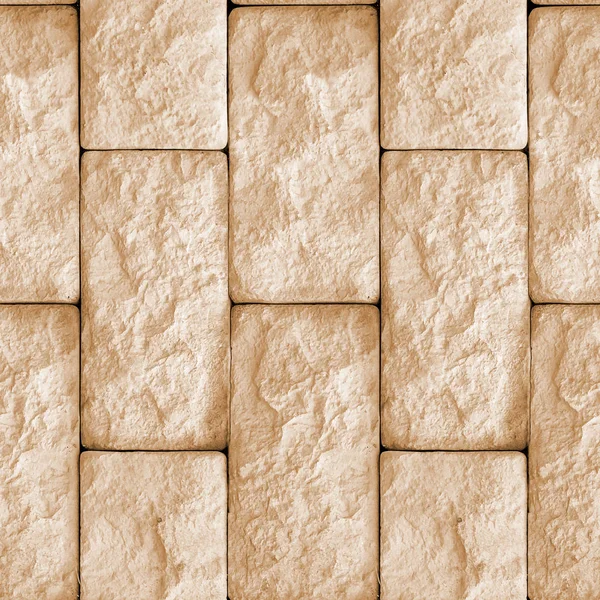 Kare Içinde Doğal Taş Bloklarla Beton Duvar Parçası Ile Seamless Stok Fotoğraf