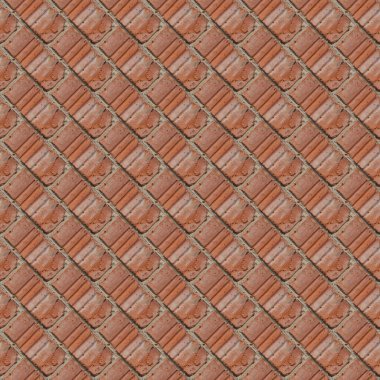 Sanatçı veya kırmızı tuğla duvar tasarımcıları ciment ve küçük taşlar kiremit arasında parçası ile Seamless modeli