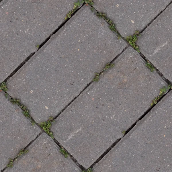 コンクリートの土手道タイルと緑の草でデザイナーの抽象的なシームレス パターン — ストック写真