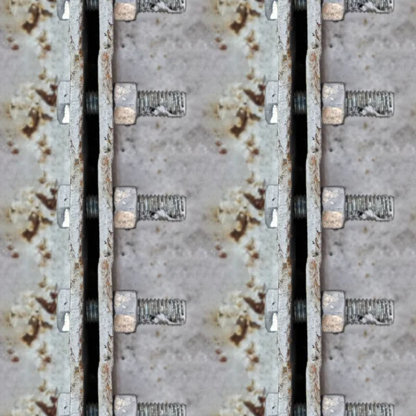抽象的なシームレス パターン腐食のオスとメスのネジで硬い金属舗装面と設計 — ストック写真