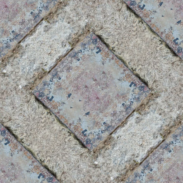 Tasarımcılar ile çimento blok paslı çelik kapı aynası için soyut seamless modeli