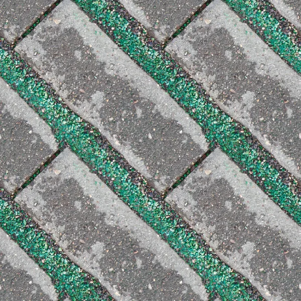 緑の石のレンガをセメントのシームレス パターン — ストック写真