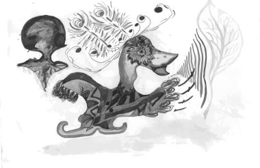 Bir bornoz dans Türk ördek çizimi.