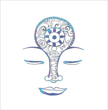 Meditasyon çizimde ruhu ile. Mandala ve desenler. Bir fikir bir dövme için.