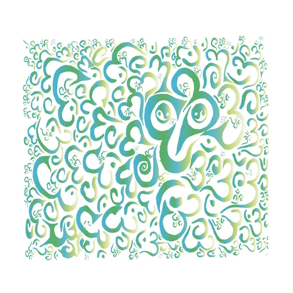 Illustration au néon d'Ohm. Papier peint, motif, fond. — Image vectorielle