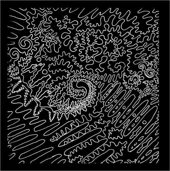 Ilustración abstracta en blanco y negro. Línea cósmica gráfica. Tiza en una pizarra . — Vector de stock