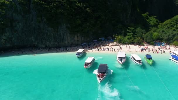 Maya Bay Koh Phi Phi Leh Tajlandia Maja 2018 Długi — Wideo stockowe