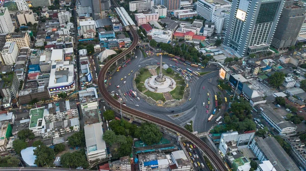 Bangkok Tayland-Temmuz 29: Zafer Anıtı havadan görünümü Temmuz tarihinde 29, 2018 Bangkok, Tayland