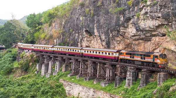 Mağara Krasae, Kanchanaburi, Tayland 'da havadan görünüm ölüm demiryolu