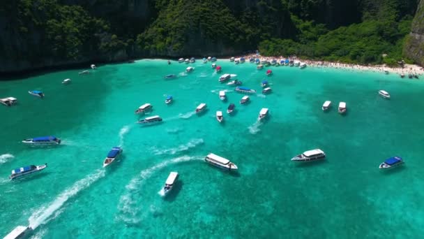 Maya Bay Koh Phi Phi Leh Tayland Mayıs 2018 Sahilde — Stok video