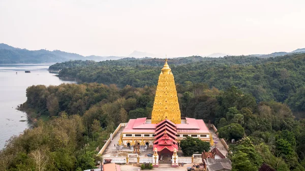 Luftaufnahme Der Mon Brücke Sangkhlaburi Kanchanaburi Thailand — Stockfoto