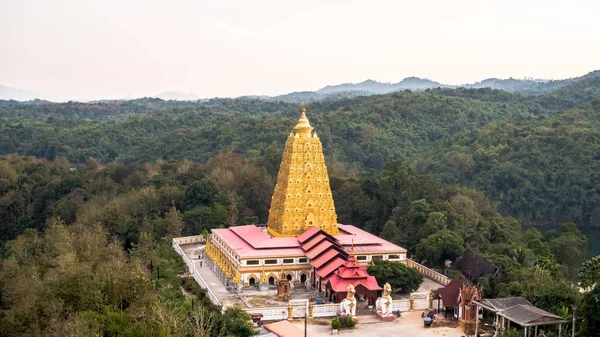 Luftaufnahme Der Mon Brücke Sangkhlaburi Kanchanaburi Thailand — Stockfoto