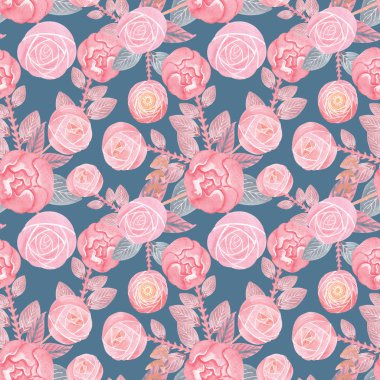 sulu boya Dikişsiz çiçek desenli dekor arka kapak doku dokular Tekstil duvar kağıdı kitap web tasarım çim dalları yazdırmak için yüksek çözünürlükte