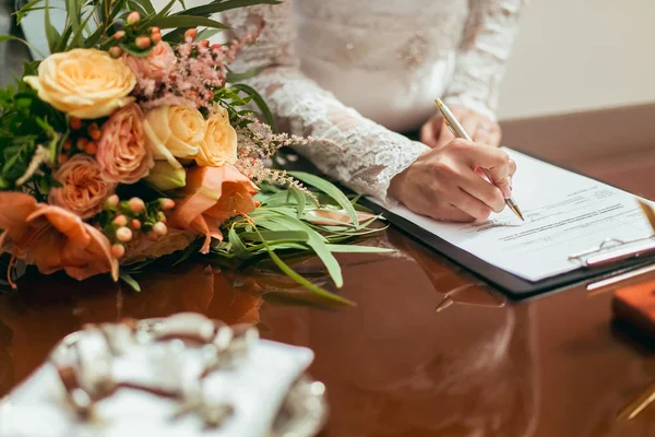 Firma Del Matrimonio Matrimonio — Foto Stock