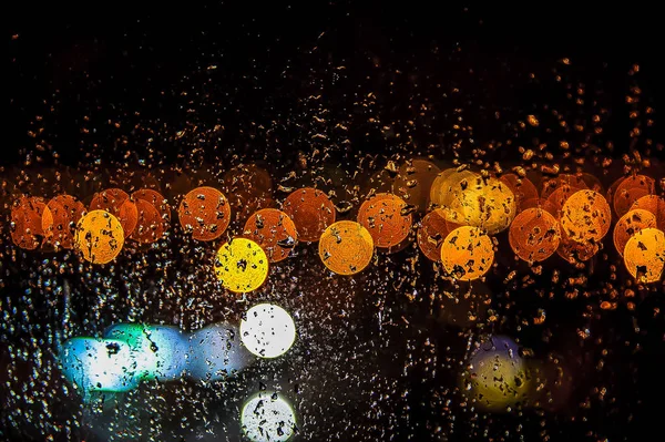 Vista Delle Lanterne Attraverso Occhio Piovoso — Foto Stock