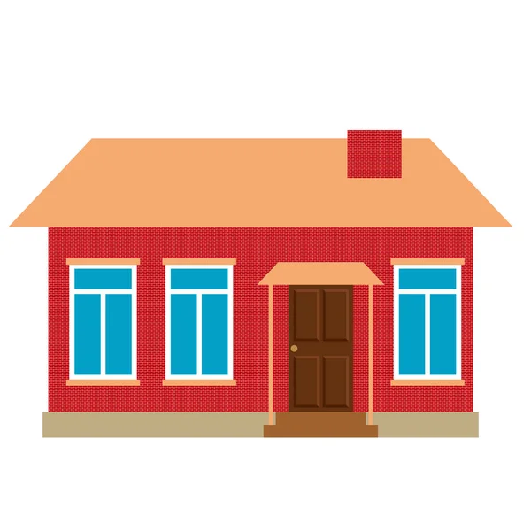 Una Casa Con Finestre Una Porta Illustrazione Vettoriale — Vettoriale Stock