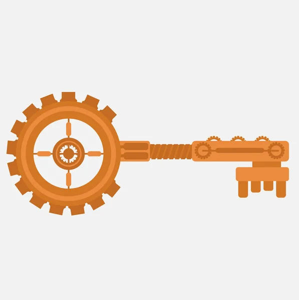 蒸汽朋克古老的钥匙 装饰元素装饰在蒸汽朋克风格 向量例证 — 图库矢量图片
